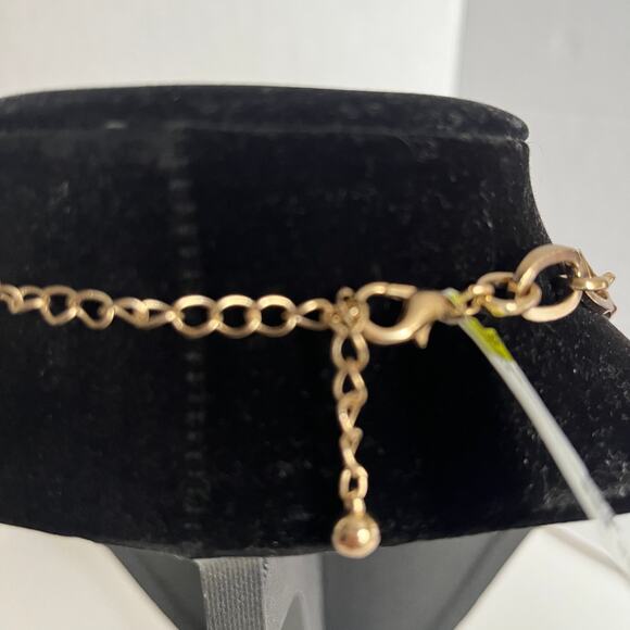 Goldtone Statement Collar Necklace Black Citrine Peridot Fashion Oval Link Glam - Picture 10 of 13